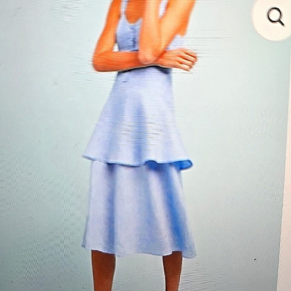 Anthropologie Steele Tierd‎ Blue Sleeveless Dress L